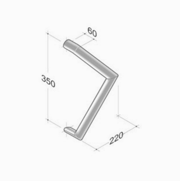 200E-021 pba Maniglione Tubolare Ellittico in Acciaio Inox AISI 316 L