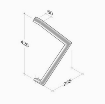 Maniglione tubolare pba 2CE.022.0042 A= 425