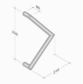 200.131 pba Pull Handle in Stainless Steel AISI 316L