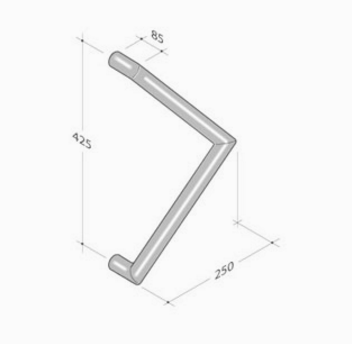 200.131 pba Pull Handle in Stainless Steel AISI 316L