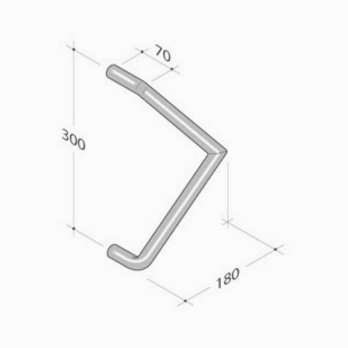 200.131 pba Pull Handle in Stainless Steel AISI 316L