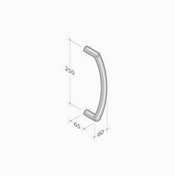 201 pba Pull Handle in Stainless Steel AISI 316L