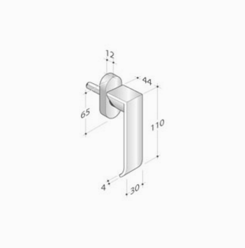 pba 0IT.01B.00DK Single Handle for Windows in Stainless Steel AISI 316L