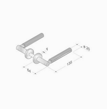 Pair of handles pba 2001.YOD in wood and AISI 316L stainless steel