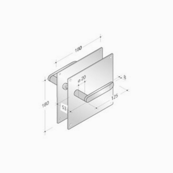 pba 2020/2001 Pair of Handles in Stainless Steel AISI 316L