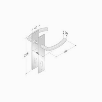 pba 2027/2001 Pair of Handles in Stainless Steel AISI 316L