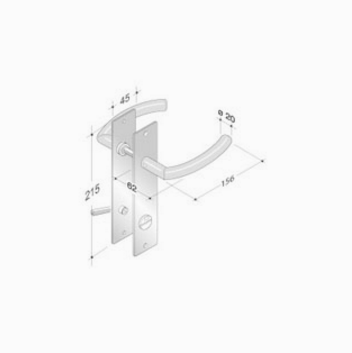 pba 2027/2001 Pair of Handles in Stainless Steel AISI 316L
