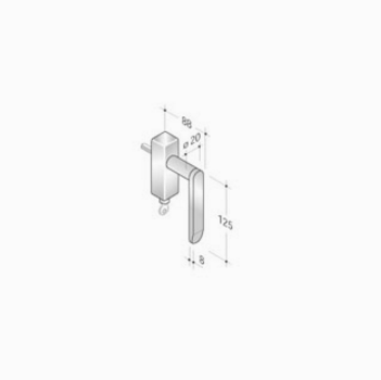 pba 2020DK Window Handle in Stainless Steel AISI 316L
