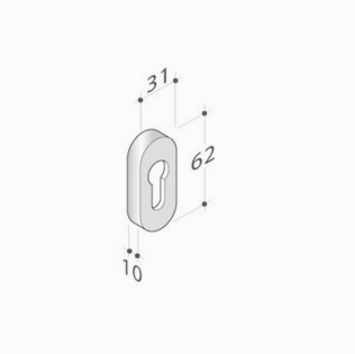 pba 28TU Pair of Escutcheons Nozzles in Stainless Steel AISI 316L