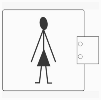 pba 2045 WC Pictogram in Stainless Steel AISI 316L