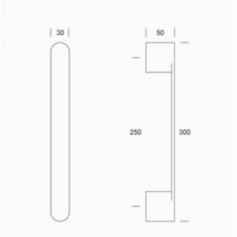 0IT.150.0025 pba Pull handle in stainless steel 316L