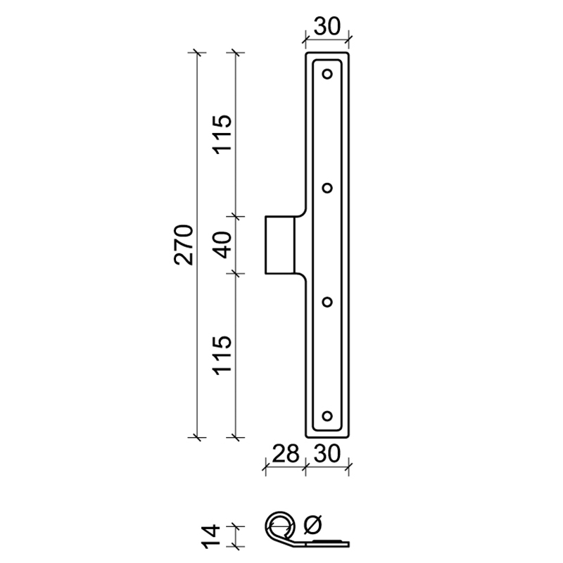 10 bomb CiFALL T Shape Hinge Short Neck Rounded Hardware For Shutters