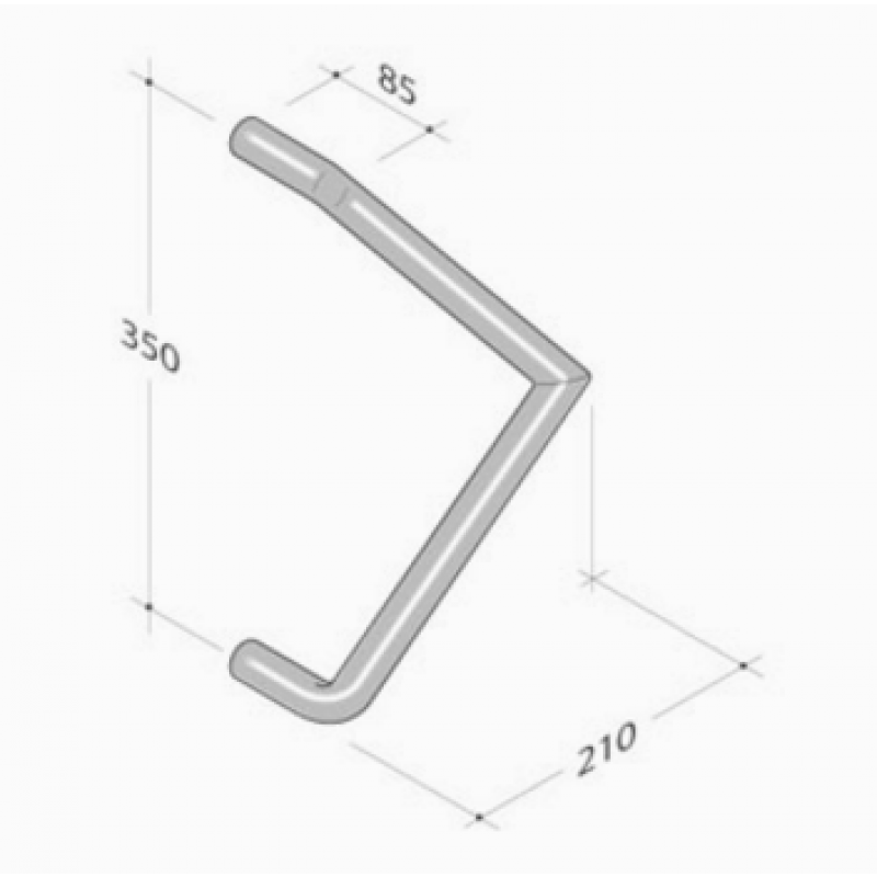 200.141 pba Pull Handle in Stainless Steel AISI 316L