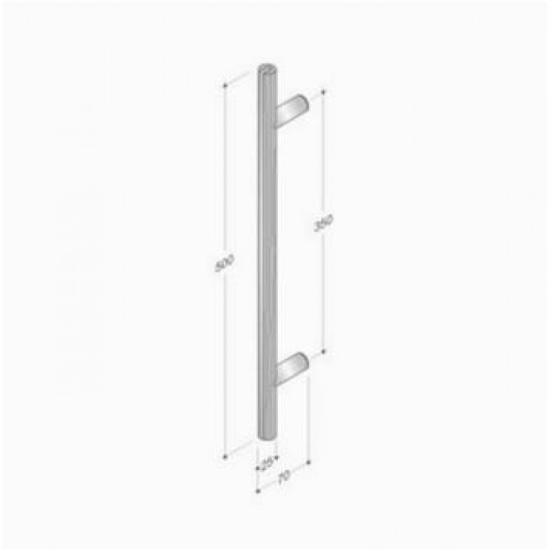 200.YOD.311 pba Pull Handle Wood and Stainless Steel AISI 316L