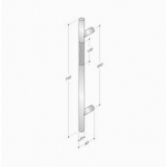 200.YOD.401 pba Pull Handle Wood and Stainless Steel AISI 316L