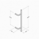 293 pba Pull Handle in Stainless Steel AISI 316L