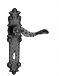 503 Galbusera Artistic Wrought Iron Door Handle on Plate