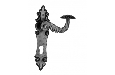 527 Galbusera Door Handle with Plate Artistic Wrought Iron