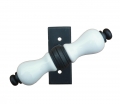 Amsterdam Galbusera Window Handle with Rosette Porcelain and Wrought Iron