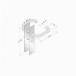 pba 2029/2001 Pair of Handles with Plate in Stainless Steel AISI 316L