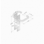 pba 2029/2001 Pair of Handles with Plate in Stainless Steel AISI 316L