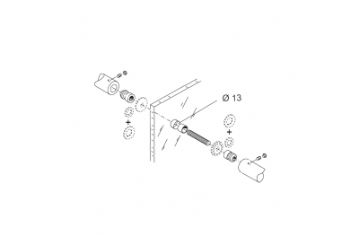 Through Fixing Kit pba 02 for Single Pull Handles for Glass Doors