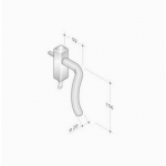 pba 2022DK Window Handle in Stainless Steel AISI 316L