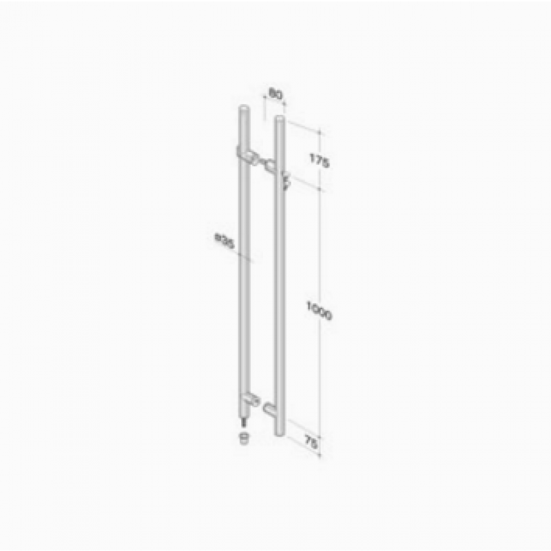 pba 200C-Y Pull Handle with Lock in Stainless Steel AISI 316L