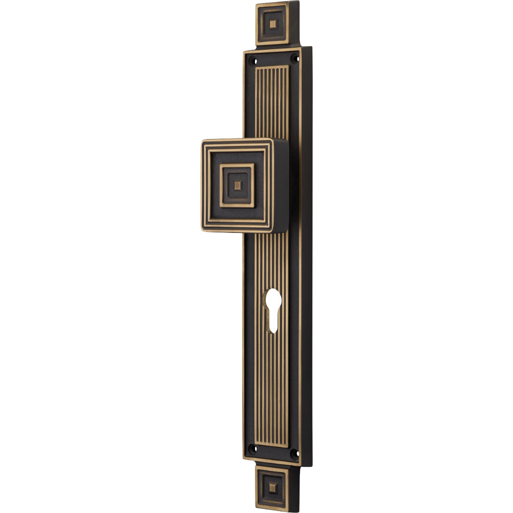 Fixed Door Knob with Brass Plate Linea Calì Opera Vintage Neoclassical