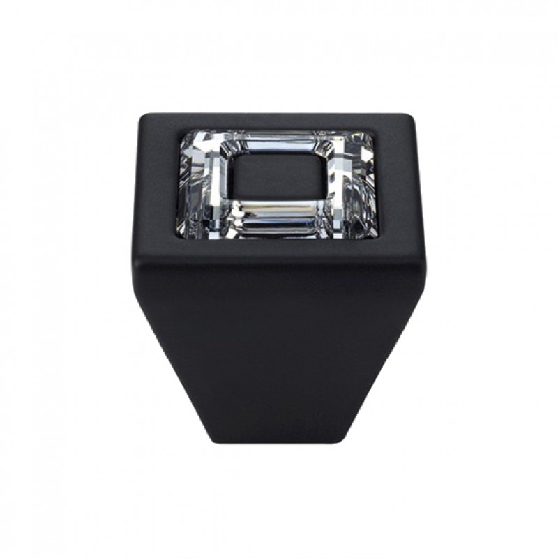 Furniture Knob Linea Calì Ring Crystal PB with Swarowski® Matt Black