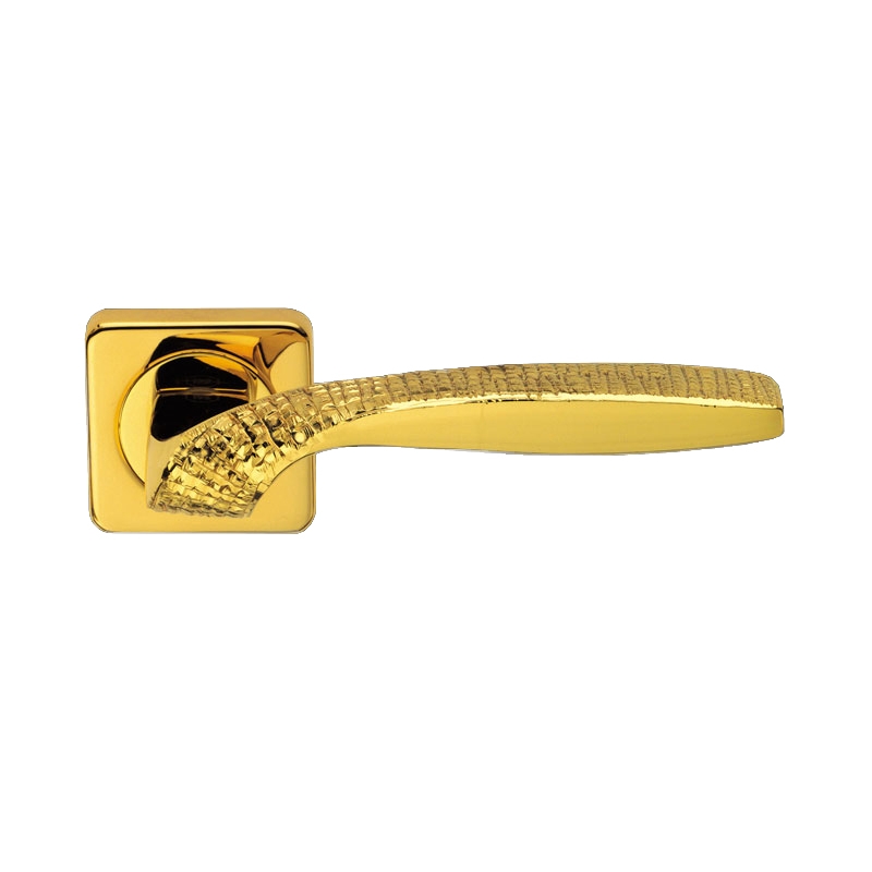 Quadrata Stone Jewellery PFS Pasini Door Handle with Rose and Escutcheon