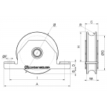 Wheel Round Groove 2 Bearings with Inside Support Sliding Gate Combiarialdo