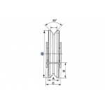Wheel with Internal Support 1 Ball Bearing V Groove for Sliding Gates IBFM