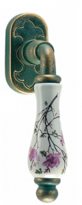 Wien Galbusera Dry Keep Window Handle Porcelain and Wrought Iron